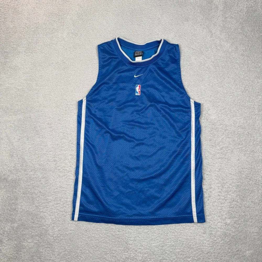 Vintage Nike Team NBA Basketball Jersey‎ Mens XL Royal Blue Mesh Sleeveless Top